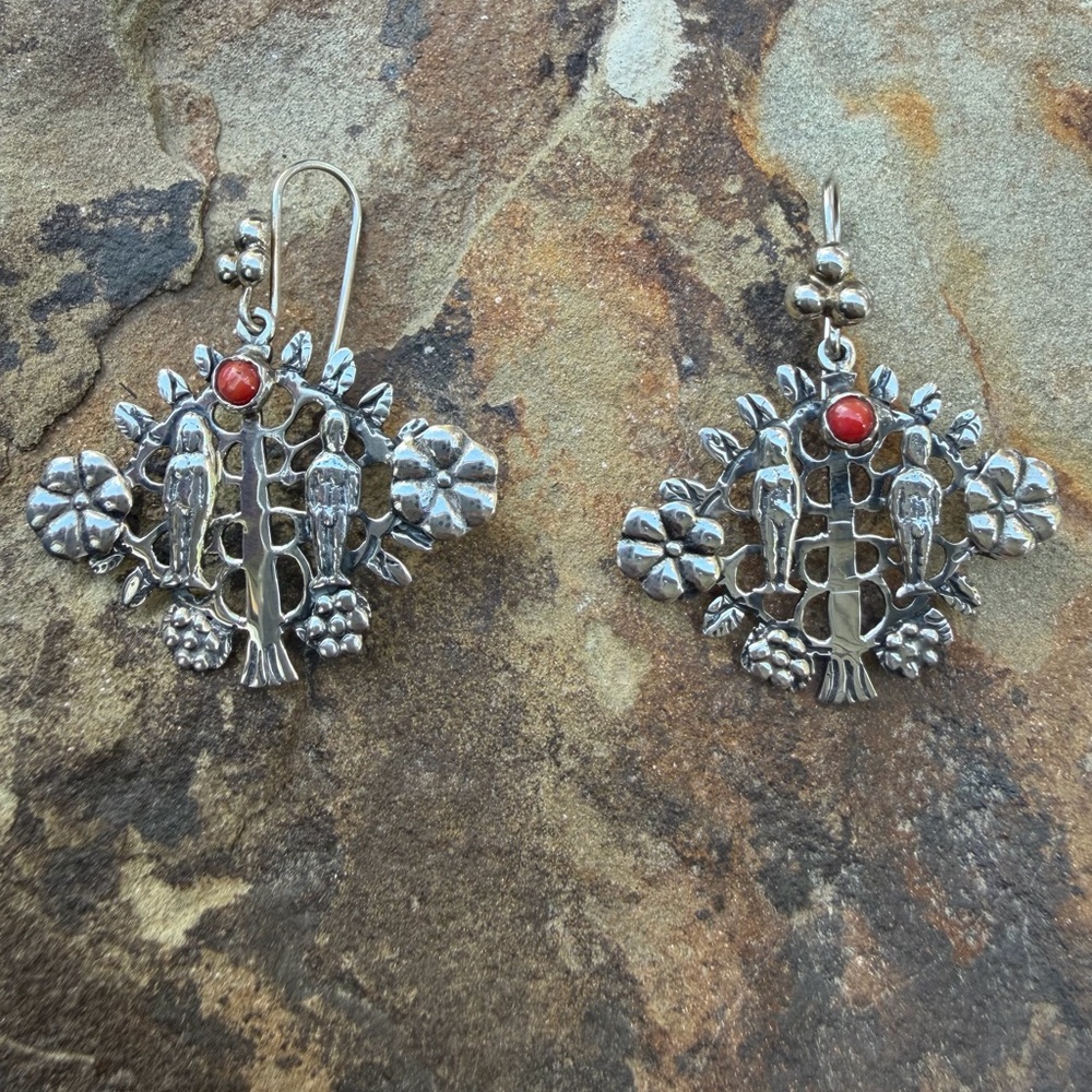 Handmade Sterling Silver 925 Earrings by Armando Marquez, Eden Garden